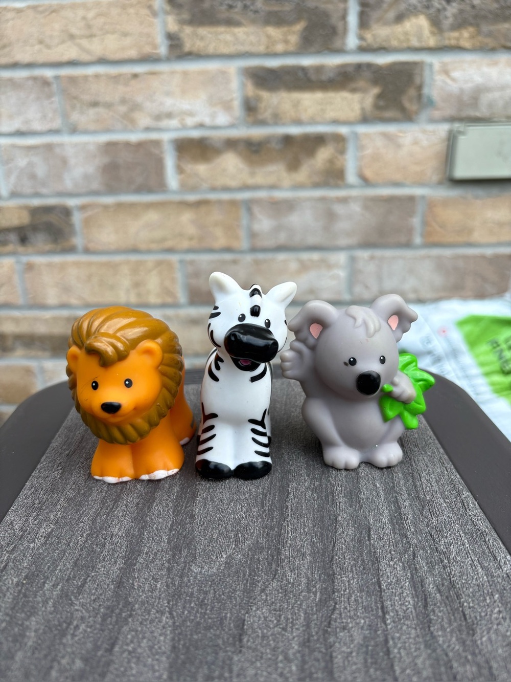 Lot of 3 Fisher Price Little People Figures (Lion, Zebra, Koala)